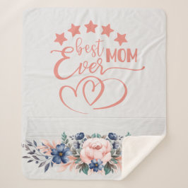 Beste mama ooit Rustic Boho Floral Moederdag Sherpa Deken