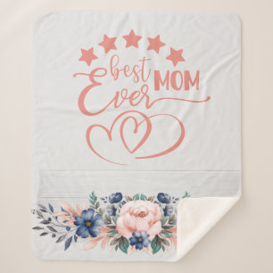Beste mama ooit Rustic Boho Floral Moederdag Sherpa Deken