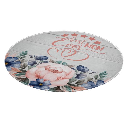 Beste mama ooit Rustic Boho Floral Moederdag Snijplank (Hoek)