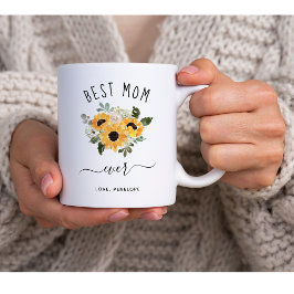 Beste mama ooit |  Rustige zonnebloemen Koffiemok