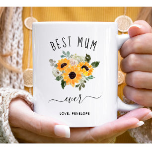 Beste mama ooit    Rustige zonnebloemen Koffiemok