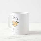 Beste mama ooit |  Rustige zonnebloemen Koffiemok (Voorkant links)
