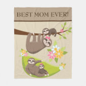 Beste mama ooit schattig luiaard deken (Voorkant)