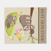 Beste mama ooit schattig luiaard deken (Voorkant (Horizontaal))