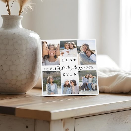 Beste Mama ooit Script 6 Fotocollage Keepsake Fotoplaat