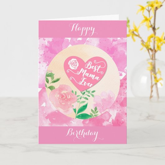 Beste mama ooit! Stomme roze makreel Kaart (Gele Bloem)