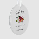 Beste mama ooit | Trendy Bourgogne Boho Floral Fot Ornament (voorkant)