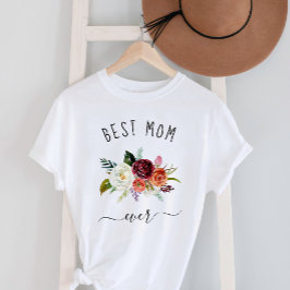 Beste mama ooit | Trendy Burgundy Boho Floral T-shirt
