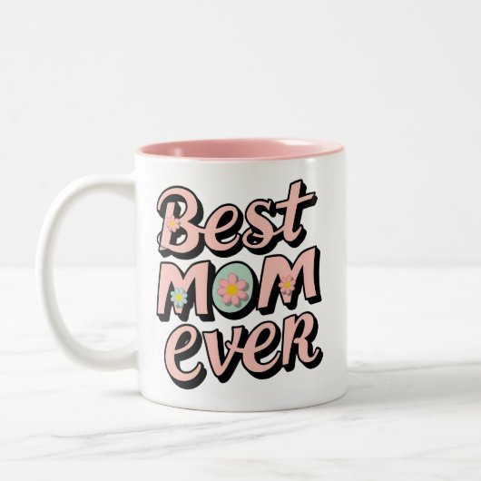 Beste mama ooit tweekleurige koffiemok (Links)