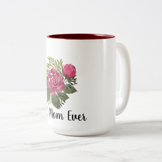 Beste mama ooit tweekleurige koffiemok (Voorkant rechts)