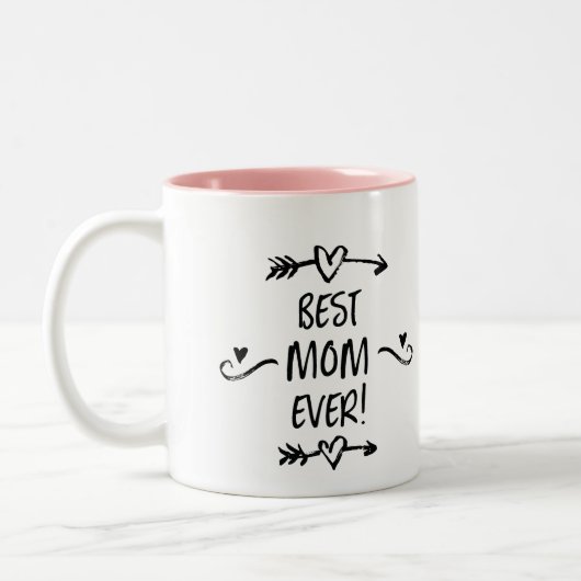 Beste mama ooit tweekleurige koffiemok (Links)
