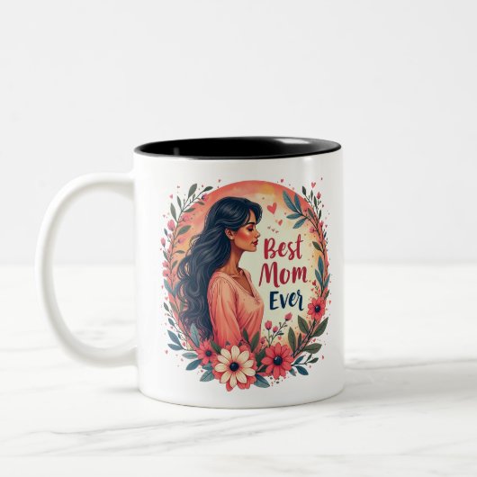 Beste mama ooit tweekleurige koffiemok (Links)