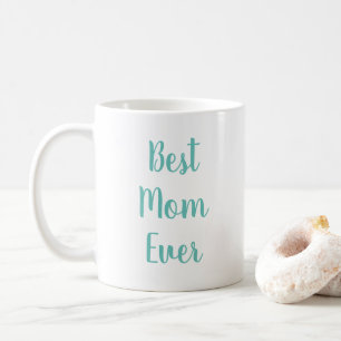 Beste mama ooit Typografie Elegant Light Blauwgroe Koffiemok