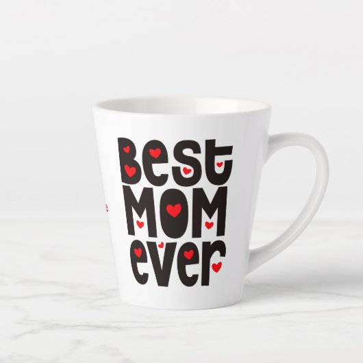 Beste mama ooit Typografie Naam Heet Red Black Latte Mok (Rechts)