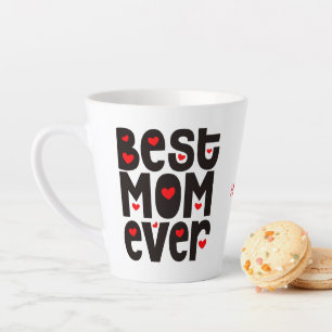 Beste mama ooit Typografie Naam Heet Red Black Latte Mok