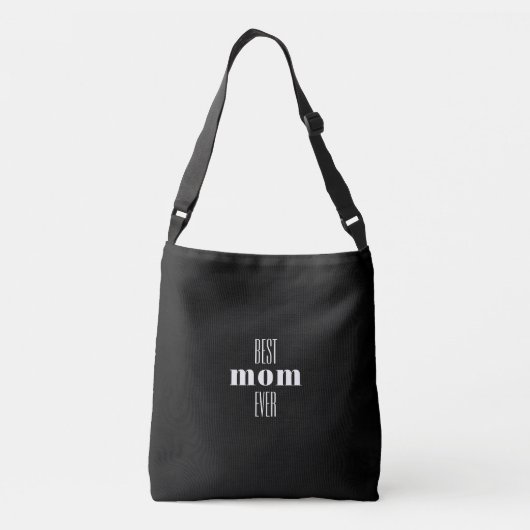 Beste mama ooit Typografische Black Canvas tas (Achterkant)