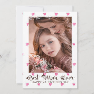 Beste mama ooit Valentijnsdag Hoorfoto Roze Ho Feestdagenkaart