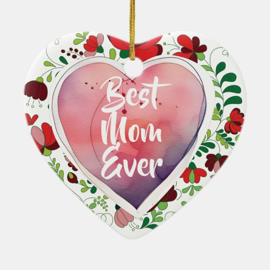 Beste mama ooit, Verjaardag- Moederdag Gift Keramisch Ornament (Achterkant)