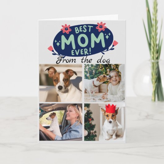 Beste mama ooit... vier foto's op aangepaste colla bedankkaart (Voorkant)