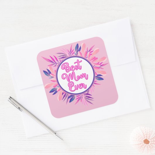 Beste mama ooit vierkante sticker (Envelop)