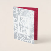 Beste mama ooit | Viva Magenta | Floral-Moederdag Folie Kaarten (Voorkant)