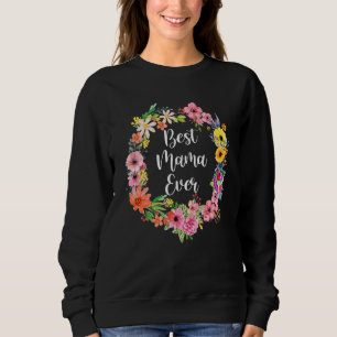 Beste mama ooit vrouwen bloemendecoratie mama trui