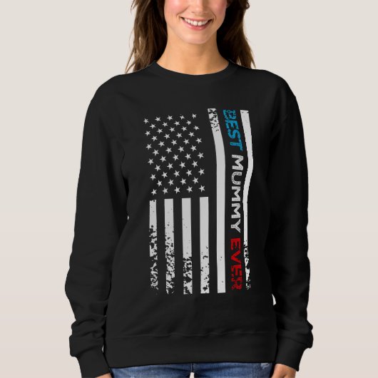 Beste mama ooit VS Amerikaanse vlag Moederdag Moed Trui (Voorkant)