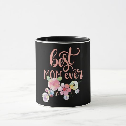 Beste mama ooit. Waterverf Flowers Mok (Midden)