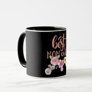 Beste mama ooit. Waterverf Flowers Mok