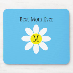 Beste mama ooit White Daisy Sky Blue Single Initia Muismat