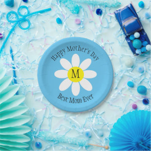 Beste mama ooit White Daisy Sky Blue Single Initia Papieren Bordje