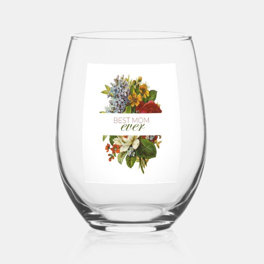 Beste mama ooit wijnglas zonder voet (Voorkant)