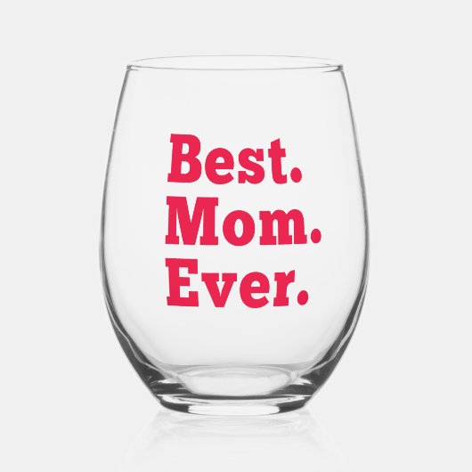 Beste mama ooit wijnglas zonder voet (Voorkant)