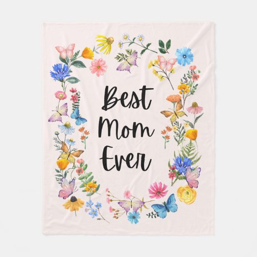 Beste mama ooit  Wildbloemen Boho Moederdag Fleece Deken (Voorkant)