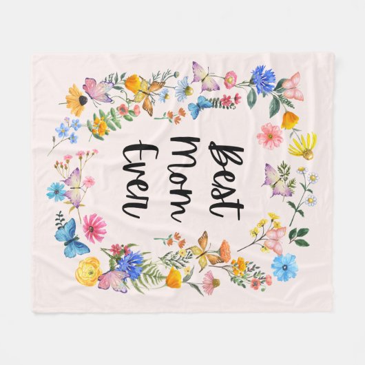 Beste mama ooit  Wildbloemen Boho Moederdag Fleece Deken (Voorkant (Horizontaal))
