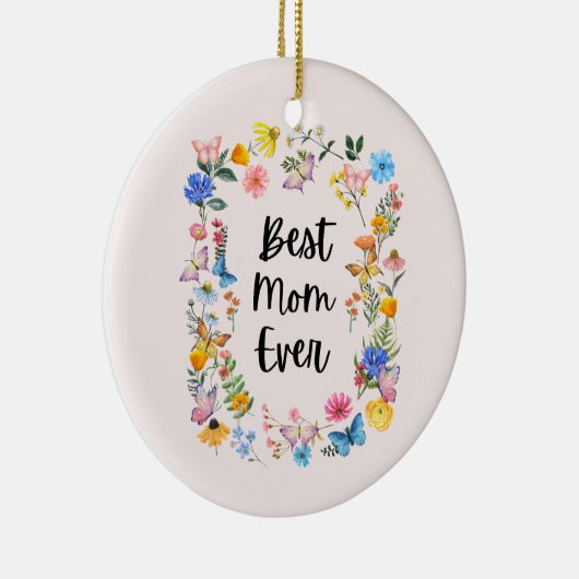 Beste mama ooit  Wildbloemen Boho Moederdag Keramisch Ornament (Rechts)