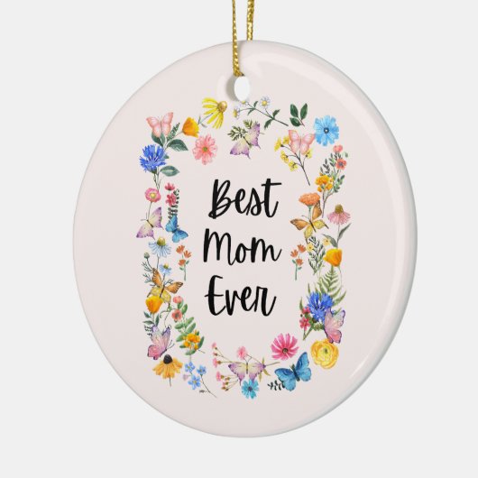 Beste mama ooit  Wildbloemen Boho Moederdag Keramisch Ornament (Links)