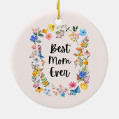 Beste mama ooit  Wildbloemen Boho Moederdag Keramisch Ornament (Achterkant)