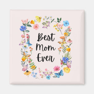 Beste mama ooit  Wildbloemen Boho Moederdag Magneet
