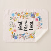 Beste mama ooit  Wildbloemen Boho Moederdag Sherpa Deken (Voorkant (horizontaal))