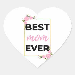 Beste mama ooit zwart hart sticker
