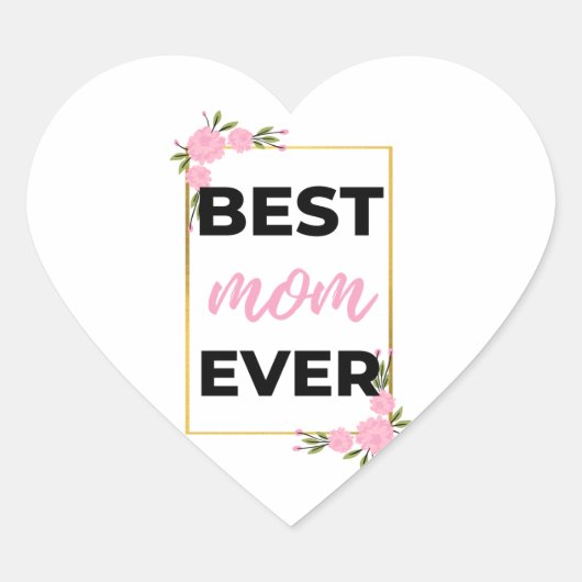 Beste mama ooit zwart hart sticker (Voorkant)