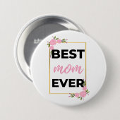Beste mama ooit zwart ronde button 7,6 cm (Voorkant /achterkant)