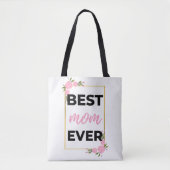 Beste mama ooit zwart tote bag (Voorkant)