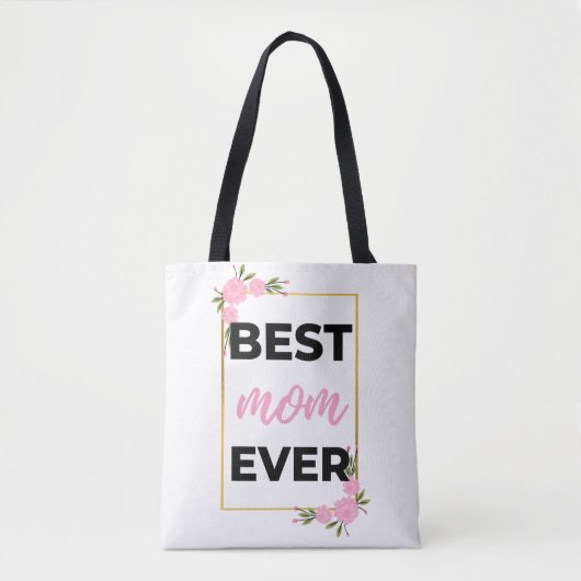 Beste mama ooit zwart tote bag (Voorkant)
