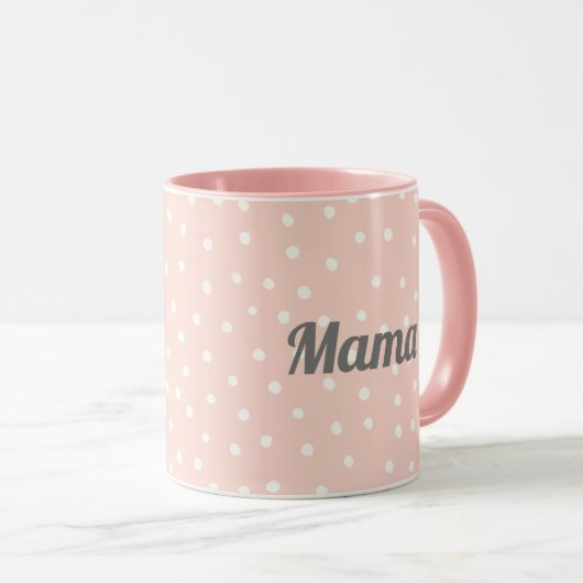 Beste mama Polka stipt roze Mok (Voorkant rechts)