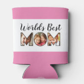 Beste Mama Quote Roze 3 Fotocollage Blikjeskoeler (Achterkant)