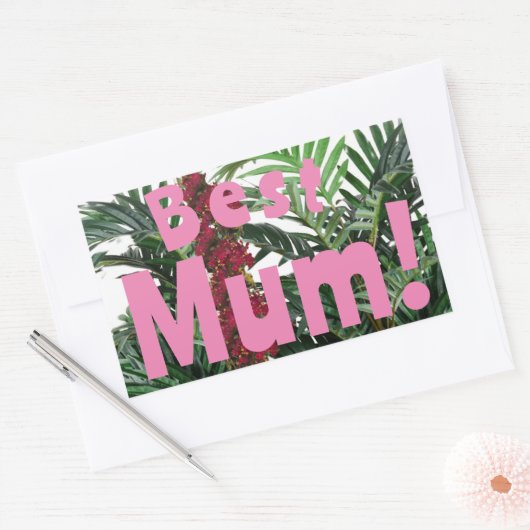 Beste mama! rechthoekige sticker (Envelop)