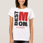 Beste mama Red Black Glitter-naam Gepersonaliseerd T-shirt (Voorkant)