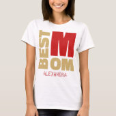 Beste mama Red Gold Glitter-naam Gepersonaliseerd T-shirt (Voorkant)